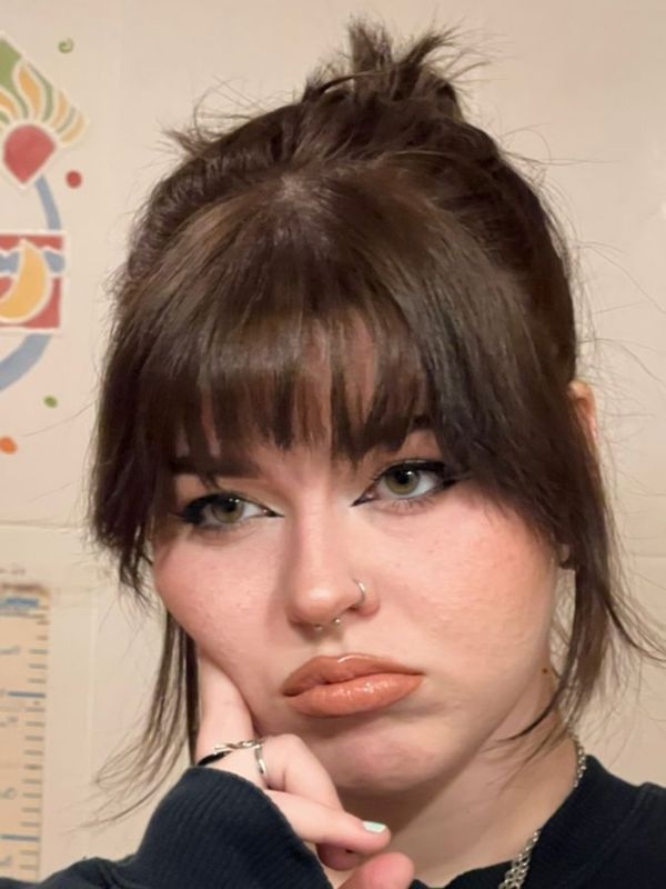 Baby Bangs Upswept