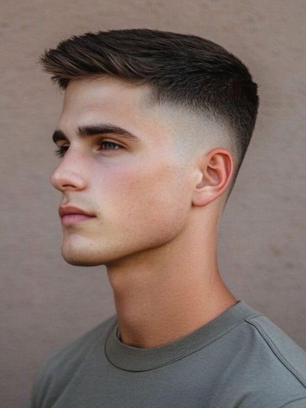Low Taper White Guy Straight Hair